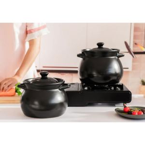 【Ready Stock】Stew Pot Ceramic Stockpot with Lid Heat Retention Insulated Soup Pot No Coating Acid Alkali Resistant Healthy Cooking