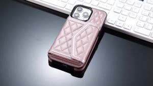 szhaiyu | Crossbody RFID Leather Wallet Cards Solt Phone Case For IPhone 18 17 16 15 14 13 12 Pro Max Plus 17Air 16E Diamond Pattern Cover