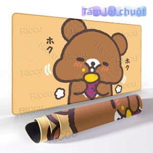 Potdemiel | Rilakkuma Anime Gấu Lớn Miếng Lót Chuột Chơi Game Kawaii Hoạt Hình Mềm HD In Hình Chống Trơn Trượt Bàn Phím Thảm Bàn Laptop Thảm Thẩm Mỹ