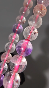 (SG Seller Ready Stocks) High Grade Natural Super Seven Crystal Bracelet 7mm+