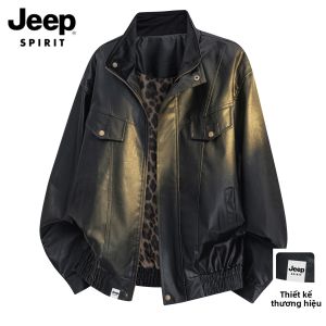 JEEP SPIRIT | Áo Khoác Biker Chất Liệu PU Phong Cách Retro