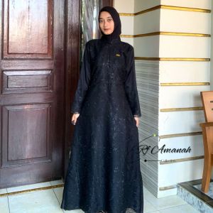 Gamis Brokat Tile Pesta Wanita Busui Terbaru Kerah Shanghai