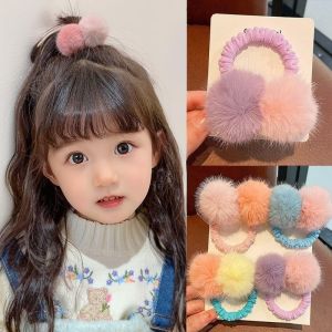 Kids Cute Stuffed Hair Rope Girl K-style Does Not Hurt Hair Tie Ponytail Hair String Hair Ring Girl Highly Elastic Rubber Band