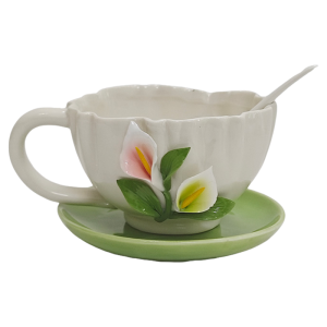 Nordic Ceramic Horse Foot Lily Coffee Cup Luxury Lightweight Water Cup High Aesthetic Value Mug Gift Handmade Craftsmanship