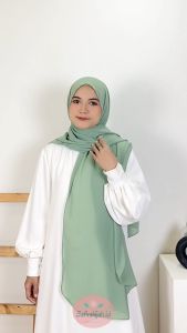 Hijab Ceruti Premium Babydoll - Pashmina Syari Modern 200x110cm Warna Solid