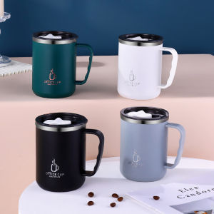 500ml 304 Mug Kopi Tahan Tumpahan Baja Tahan KaratMug Cantik