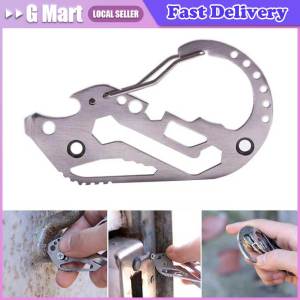 Multifunctional Carabiner Key Organizer Stainless Steel Multi Tool Utility Gadget Pocket Holder Clip Camp Travel Kit