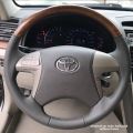 Custom Fit Leather Steering Wheel Cover for Toyota Camry 6th Gen Hand Sewn Full Or Semi Wrap Car Specific Design All Seasons. 