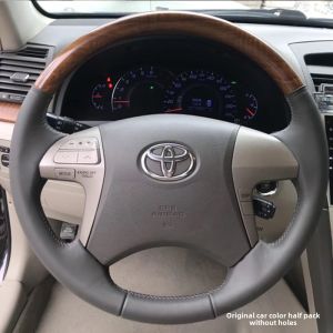 Custom Fit Leather Steering Wheel Cover for Toyota Camry 6th Gen Hand Sewn Full Or Semi Wrap Car Specific Design All Seasons
