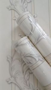 Wallpaper Dinding Bukan Stiker Motif Batik Salur Bahan Vinyl Timbul Bertekstur Tebal 53cm x 10m