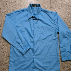 seragam sekolah kemeja biru lengan panjang