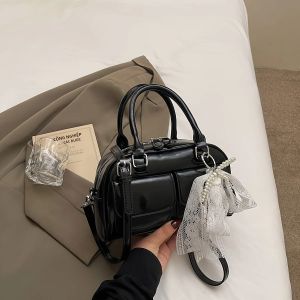 Túi Đeo Chéo Ren Nữ Tính Phong Cách Ballet Ngọt Ngào Thời Trang Chất Liệu PU Mềm Mại Có Khóa Kéo Thích Hợp Cho Mùa Xuân Và Mùa Hè