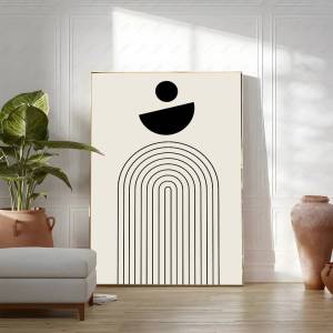 Bandai | Geometric Leaf Rainbow Abstract Boho Canvas Prints Bohemia Line Poster Nordic Room Wall Aesthetics Art Painting For Home Decor