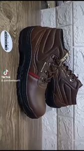 Sepatu Safety Pria Tahan Air Ujung Besi Gaya Bisnis Kulit PU Warna Hitam/Coklat