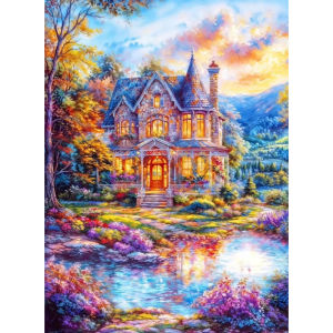Jigsaw Puzzle 500/1000/1200/2000PCS Castle Chinese Style Architecture Artwork Stress Relief Puzzle Wall Art Decor Gift