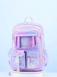 กระเป๋านักเรียนสําหรับเด็กผู้หญิงกระเป๋าเป้สะพายหลังกันน้ําน้ําหนักเบากระเป๋า 2-6 เกรด