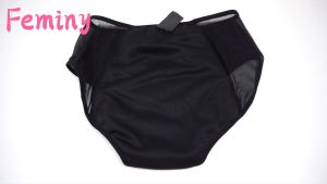 Reusable Washable Menstrual Pants For Women Heavy Flow Black Mesh High Waist Sanitary Napkins Menstruation Period Panties Large Size 6XL