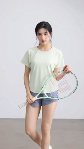 MP SPORTS เสื้อคอกลมผู้หญิง เสื้อโยคะแขนสั้นตาข่าย เสื้อกีฬา เสื้อยืดคอกลม เสื้อวิ่ง