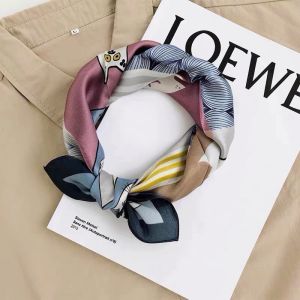Cat Waltz Silk Scarf Womens Mulberry Silk Cute Real Silk Small Square Scarf Spring Autumn Elegance Decoration Small Bandana