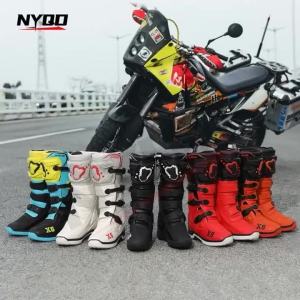 YUYIN | Motorcycle Boot Men Women Riding Mid-Calf Ankle Protective Shoes Moto Motorbike Equipment Racing Long Motorcycle Boots Men