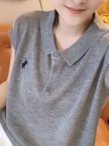 Summer 2025 Womens Loose Fit Slimming Polo Shirt Short Sleeve T-Shirt Fashionable Versatile Casual Basic Solid Color Top