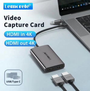 Lemorele | Lemorele 4K Video Capture Card HDMI-Compatible to USB/Type-C Video Recording Card for Switch Xbox PS4/5 Gaming Live Streaming