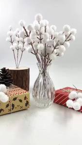 Christmas Snow Tipped Berry Branches Artificial White Berries DIY Wreath Xmas Tree Wedding Party Decor Foam Snowflakes Berries