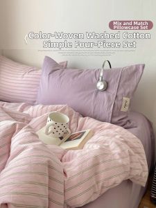 Kiss Dear | Water Washed Pure Cotton Bedding Set Stripes