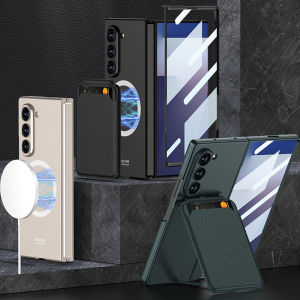 Detachable Wallet for Samsung Z Fold 7 Case [Compatible with Magsafe] with Screen Protector & Adjustable Kickstand [PU Leather Card Holder] Full-Body Protection Shockproof Case for Galaxy Z Fold 6 CaseZ Fold 5 Case