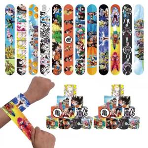 Bandai | 12/24/36pcs Dragoned Ball Slap Bracelets Party Favor Gifts Goodie Bag Fillers Wristbands Snap Bracelet Birthday Party Supplies