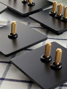 PIALT | Vintage Roller Knob Black Panel Switch Socket