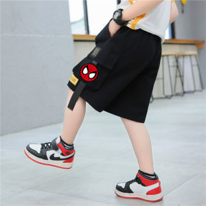 Quick Dry Lightweight Spider Short Pants for Boys Summer Sport Casual Trousers Black Middle And Large Children Students