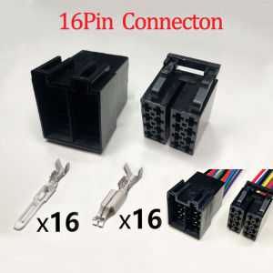 1-5Set 16Pin Male/Female Wire Harness Plug Connector Kit for Audio Radio Car Accessories - Audio Cable Socket Connectors