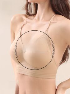 Miiow | Cat Woman U-Shaped Backless Bra Womens Thin Strap Gathered Large Back Exposure Invisible Traceless Foundation Liquid Neck Hanging Tube Top
