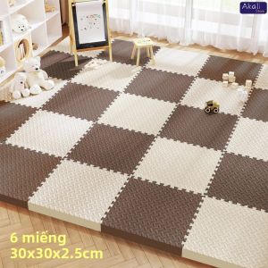 6 Tấm Thảm Chơi Cho Bé Dày 2.5cm Thiết Kế Ghép Hình Mềm Mại Cách Âm Thảm Bò Chống Trơn Trượt Chống Thấm Nước PVC Dùng Trong Nhà
