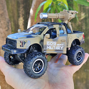 รถบรรทุกยิงขีปนาวุธขนาดใหญ่แบบเปิดได้ รถยนต์โมเดลทหารโลหะสำหรับเด็ก รถถังเกราะสู้รบ ของเล่นอเนกประสงค์