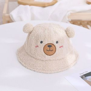 T.I - Topi Anak Laki Perempuan Beruang Wol Bear Fleece Bucket Hat Import