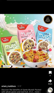 [Imported] SANTE Whole Grain Muesli Fruit 350g - Healthy Oats Grains & Dried Fruit Cereal