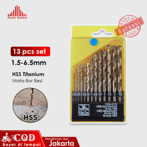 PROMO Mata Bor Besi 13 Pcs HSS Titanium Set 1.5mm-6.5mm