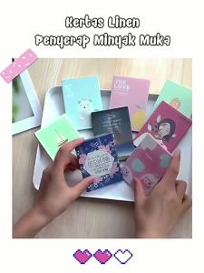 Kertas Pembersih Minyak Wajah Berlebih - Pack Isi 50 Lembar - Facial Oil Control Blotting Paper Travel 50 Sheet Tissue Linen Penyerap Minyak Muka