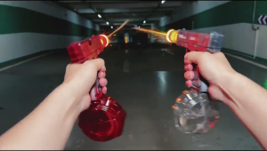 Glock Electric Water Gun Childrens Toy Spray Water Continuous Fire Powerful with Lighting Effects