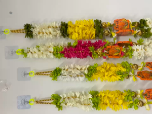 Handcrafted Artificial Flower String with Ganesha Wall Hanging | Decorative Toran for Pooja Diwali & Festival Home Décor (Pack of 1 40 Inches)