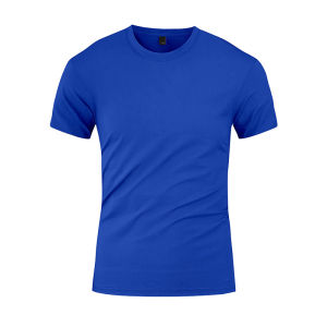 Fandu Mens Slim Fit Cotton Ice Silk Short Sleeve T-Shirt Breathable Casual round Neck Pure Color Summer Fashion Thin