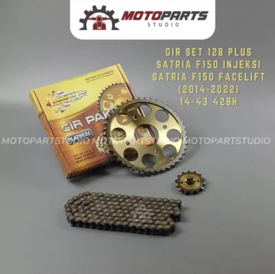 GEAR GIR SET GIR PAKET SATRIA FU INJEKSI SATRIA FU 150 FI FACELIFT 14 38T & 43T 428H 128PLUS