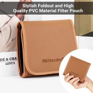 PROfezzion 3-Pocket Foldout Filter Pouch for up to 82mm Camera Lens Round FilterShock Resistant & Anti Scratch Photography Filter Case Filter Carry Case with Microfiber Cleaning Cloth