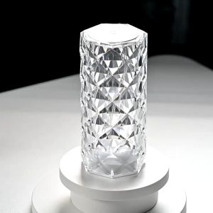 LIVING HOME LAMPU MEJA LED C 16 COLOUR LIGHT ROSE DIAMOND TABLE LAMP USB CHARGING + REMOTE LAMPU HIAS LED KRISTAL