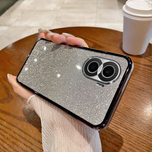 Honor X40i Magnetic Absorption Phone Case Gradient Sparkling Powder Electroplated Transparent Protective Cover Full Protection Anti-Fall Luxury Creative Fashion Womens Shell Trendy