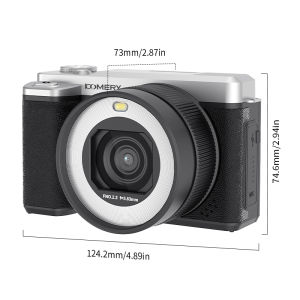 KOMERY | Camera 5K Ultra HD Độ Phân Giải Tối Đa 80MP Màn Hình Lật 3.0 Inch Điều Khiển Qua WiFi Ứng Dụng Hỗ Trợ Micro Ngoài & Sạc Camera Chụp Ảnh Tức Thì