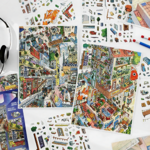 3D Mini House Scene DIY Stickers 20.0cm