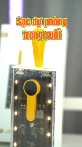 Sạc Dự Phòng Trong Suốt 20000mAh TZ07 Với 2 Cổng Sạc Nhanh 22.5w và PD 20W Kèm 4 Đầu Sạc Màn Hình LED